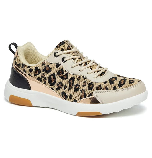 OrthoComfoot leopard upper orthopedic sneaker for all day comfort