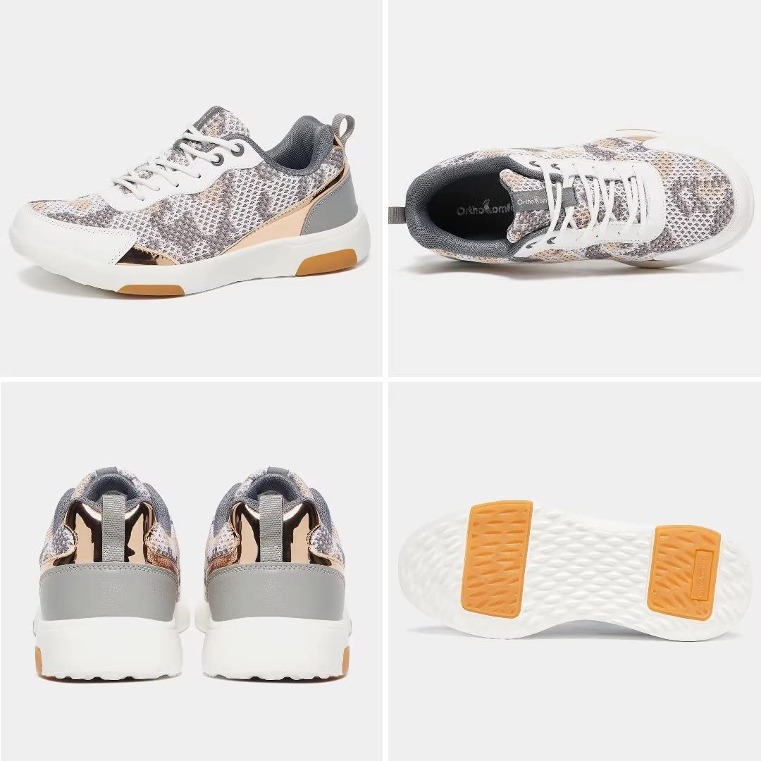 OrthoComfoot cushioned sole sneakers with supportive insole for active steps