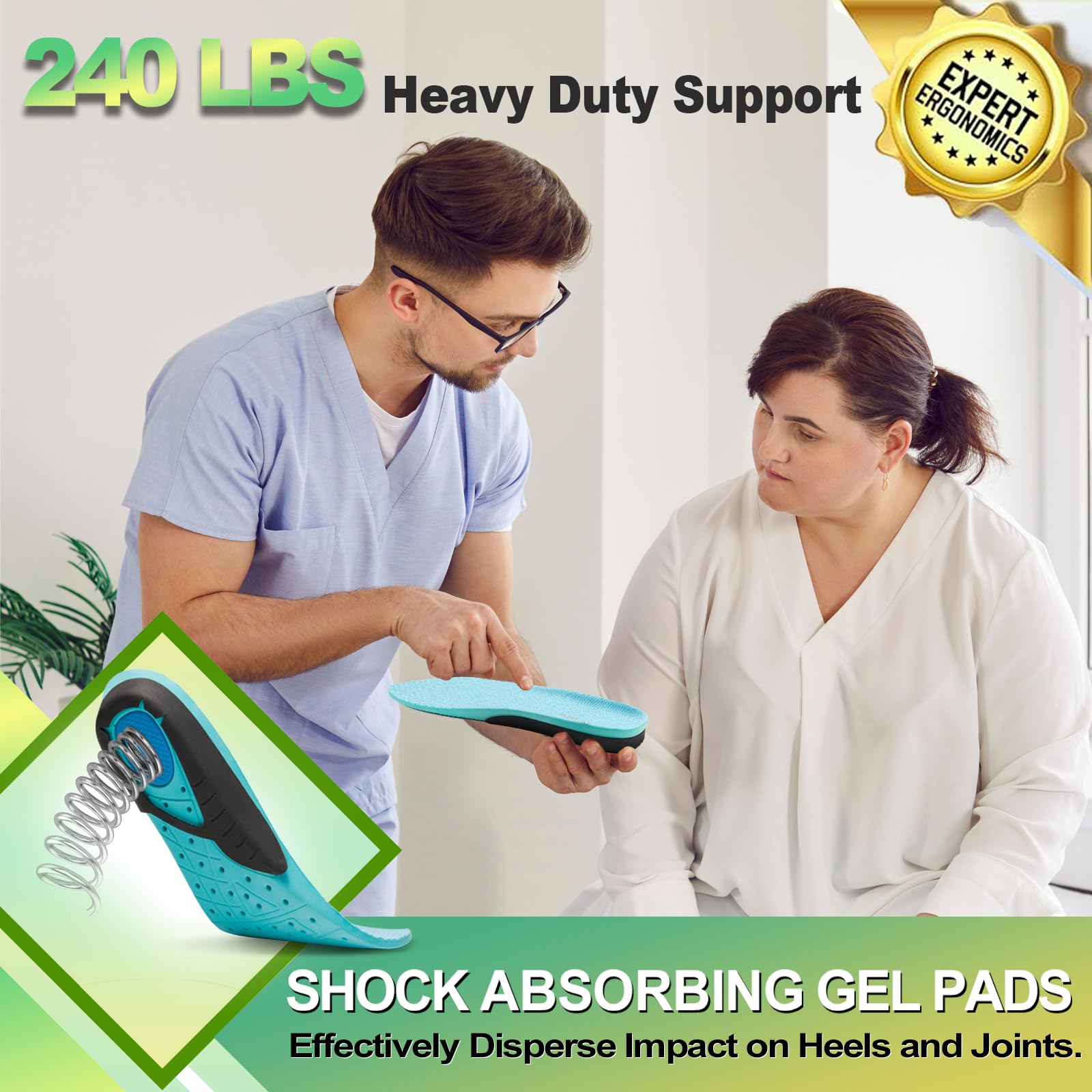 OrthoComfoot work boot insoles easily replace existing insoles for quick setup.