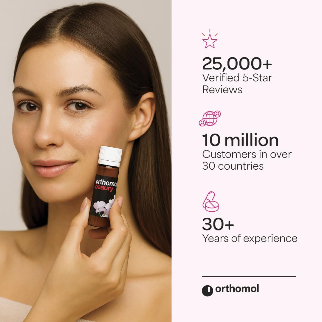 Orthomol Beauty Vial packaging conveys premium, travel-friendly design.