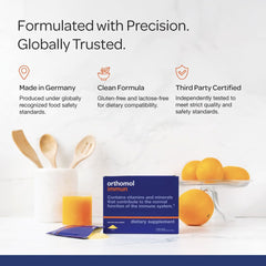 Family health routine visualizes using Orthomol Immun for daily wellness.