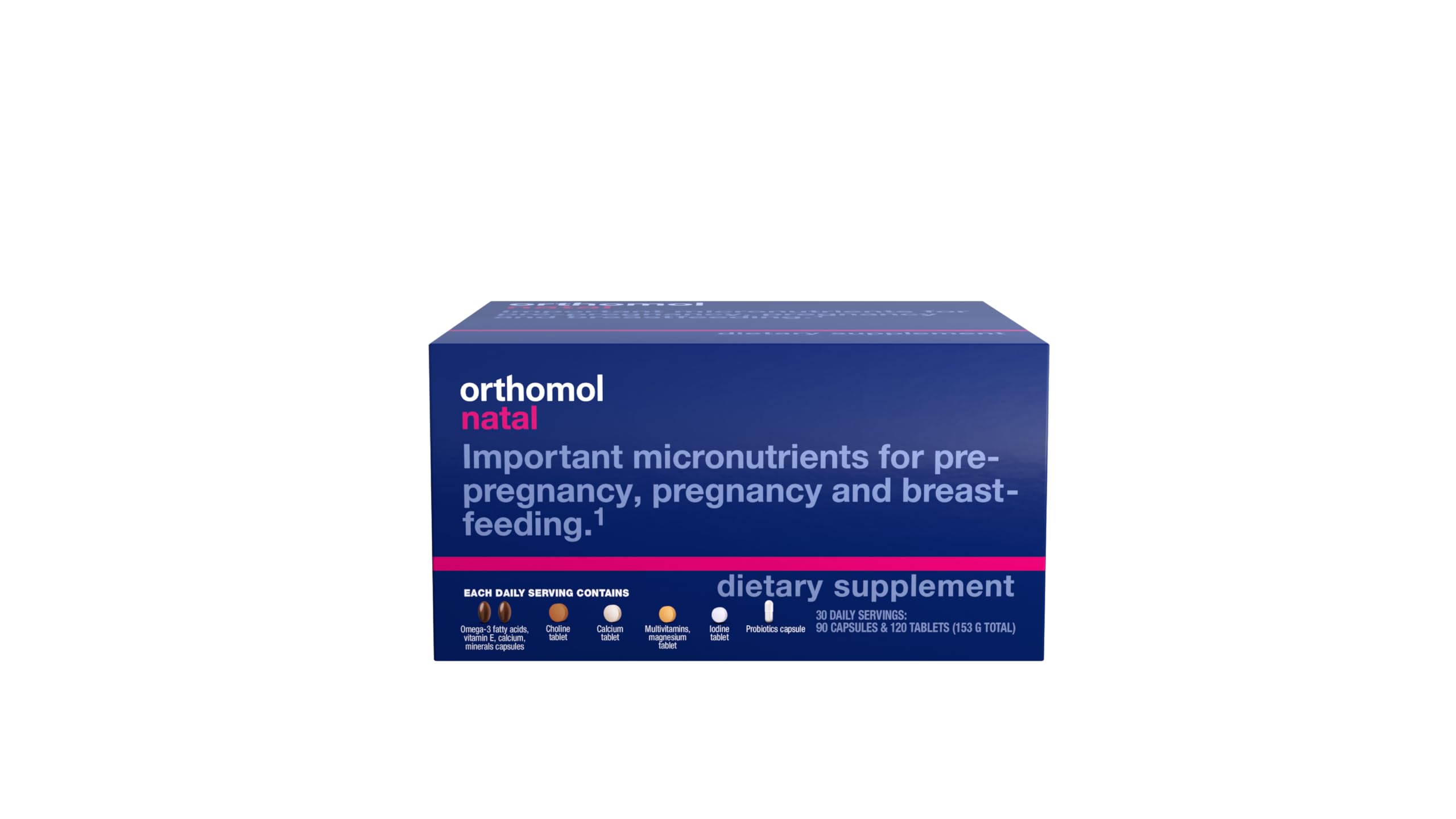 Orthomol Natal daily pack for convenient prenatal support in a busy lifestyle.