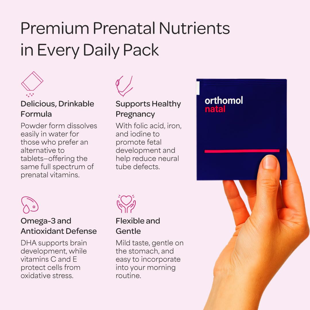 Orthomol Natal vitamin D3 emphasizes essential vitamin D for immune health and bone support.