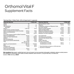 Orthomol Vital F capsules close-up for daily micronutrient support.