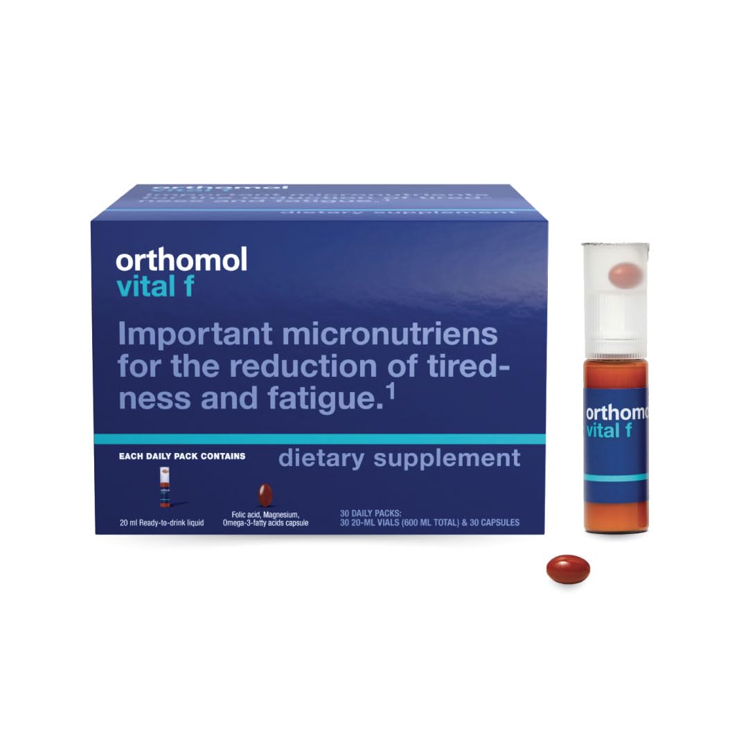 Orthomol Vital F daily-pack-30-day-supply supports steady energy and well-being.