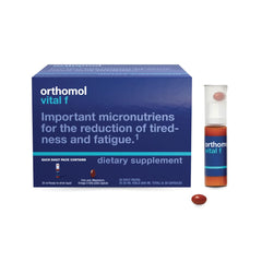 Orthomol Vital F daily-pack-30-day-supply supports steady energy and well-being.