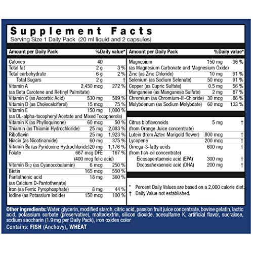 Orthomol Vital M label detail focusing on ingredients and omega-3.