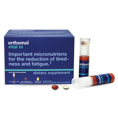 Orthomol Vital M liquid daily pack ready for easy, on-the-go nutrition.
