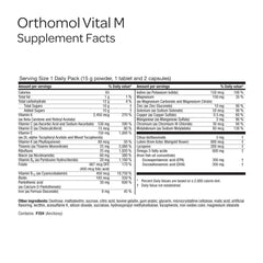 Orthomol Vital M 30-day packaging close-up showing dosage instructions