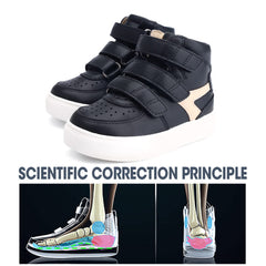 Orthopop breathable materials in black help keep feet dry