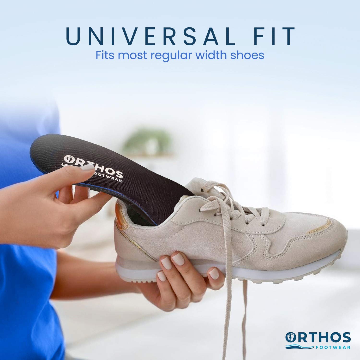 ORTHOS Footwear made in USA orthotic insole offers durable construction for long lasting comfort.