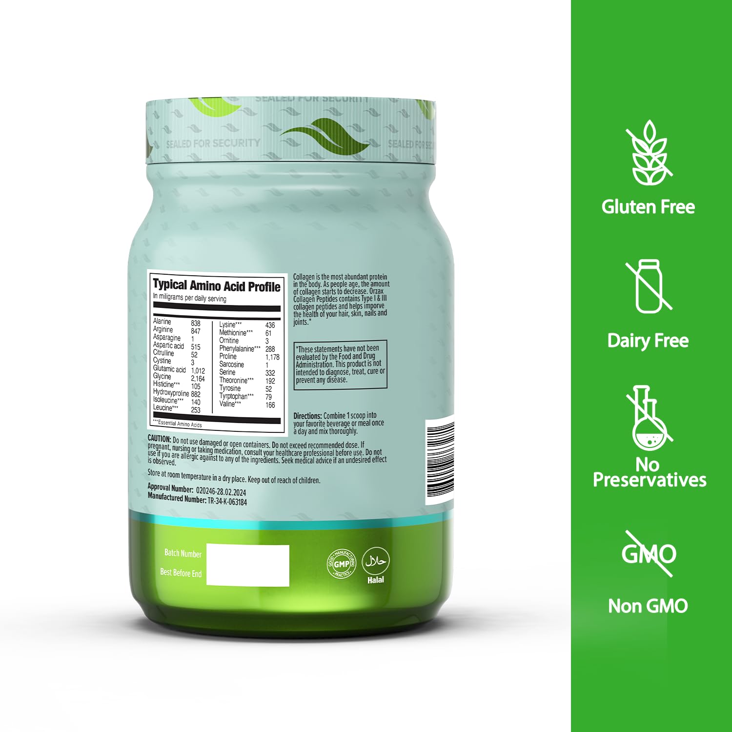 ORZAX Collagen Peptides powder mixed in coffee for smooth, flavorless addition