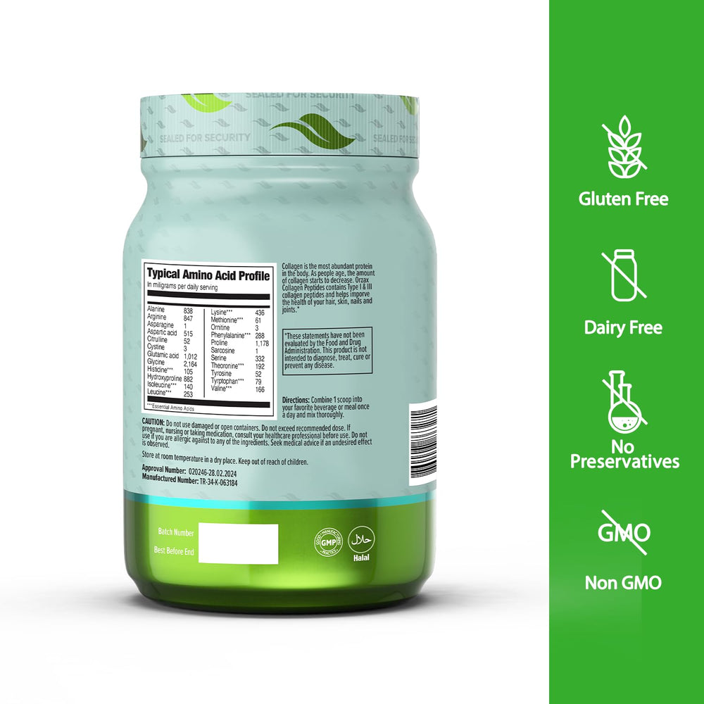 ORZAX Collagen Peptides powder mixed in coffee for smooth, flavorless addition
