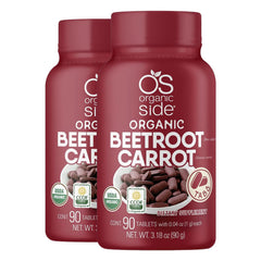 OS Organic Side beetroot carrot tablets bottle front for daily vitality