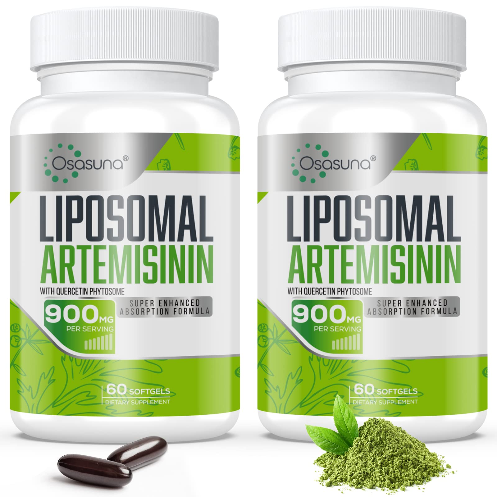 Osasuna liposomal artemisinin bottle highlights enhanced absorption potential.