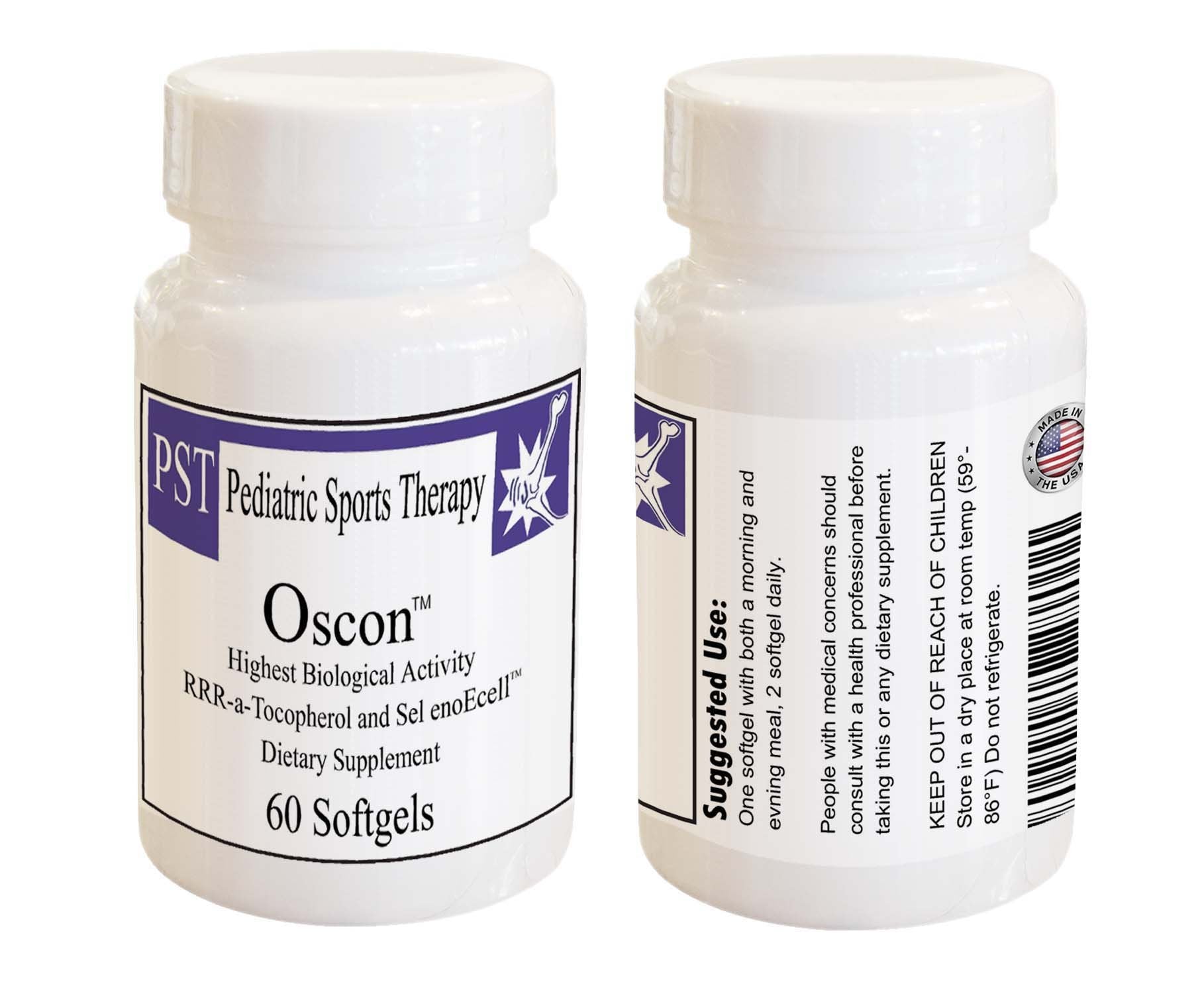 OSCON 60-count bottle front featuring softgel capsules for antioxidant support.