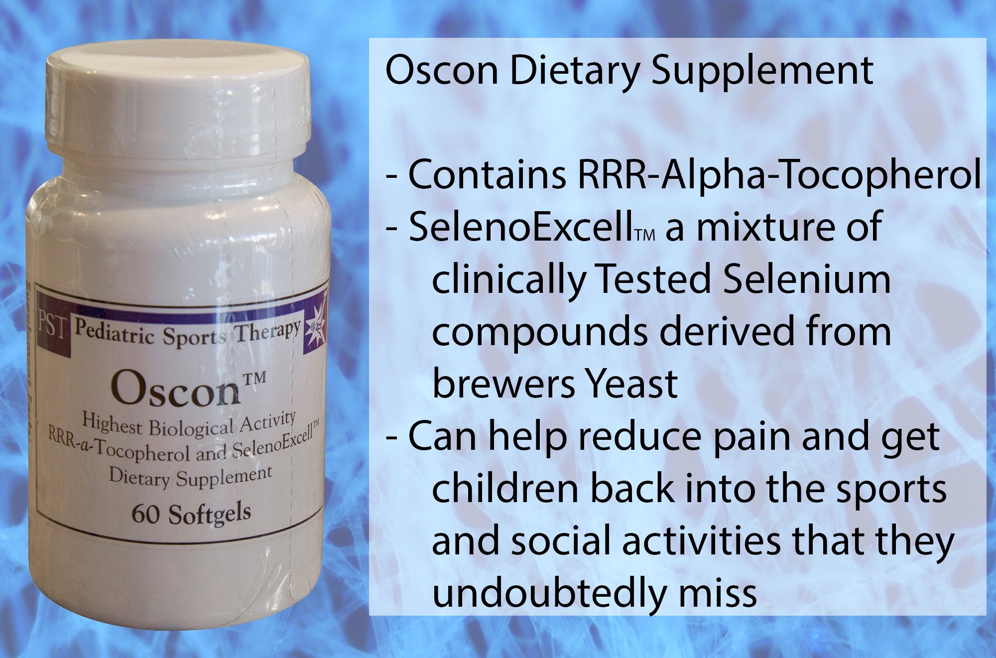 OSCON softgel capsules close-up emphasizing antioxidant protection and daily wellness support.