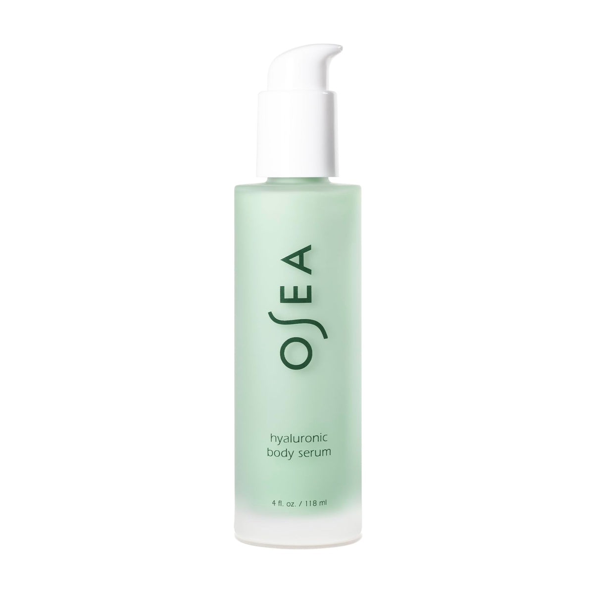 OSEA Hyaluronic Body Serum bottle shows fragrance-free hydration for sensitive skin.