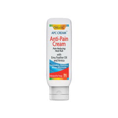 Oshianic APC Pain Cream bottle with Emu Oil and Arnica for smooth, grease-free daily relief.
