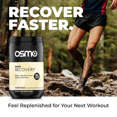 Osmo Rapid Recovery all-natural ingredients icons, reinforcing clean label and allergen-free promise
