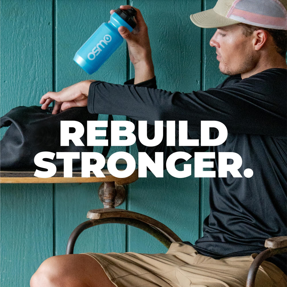 Osmo Rapid Recovery chocolate drink in a glass showing smooth recovery option