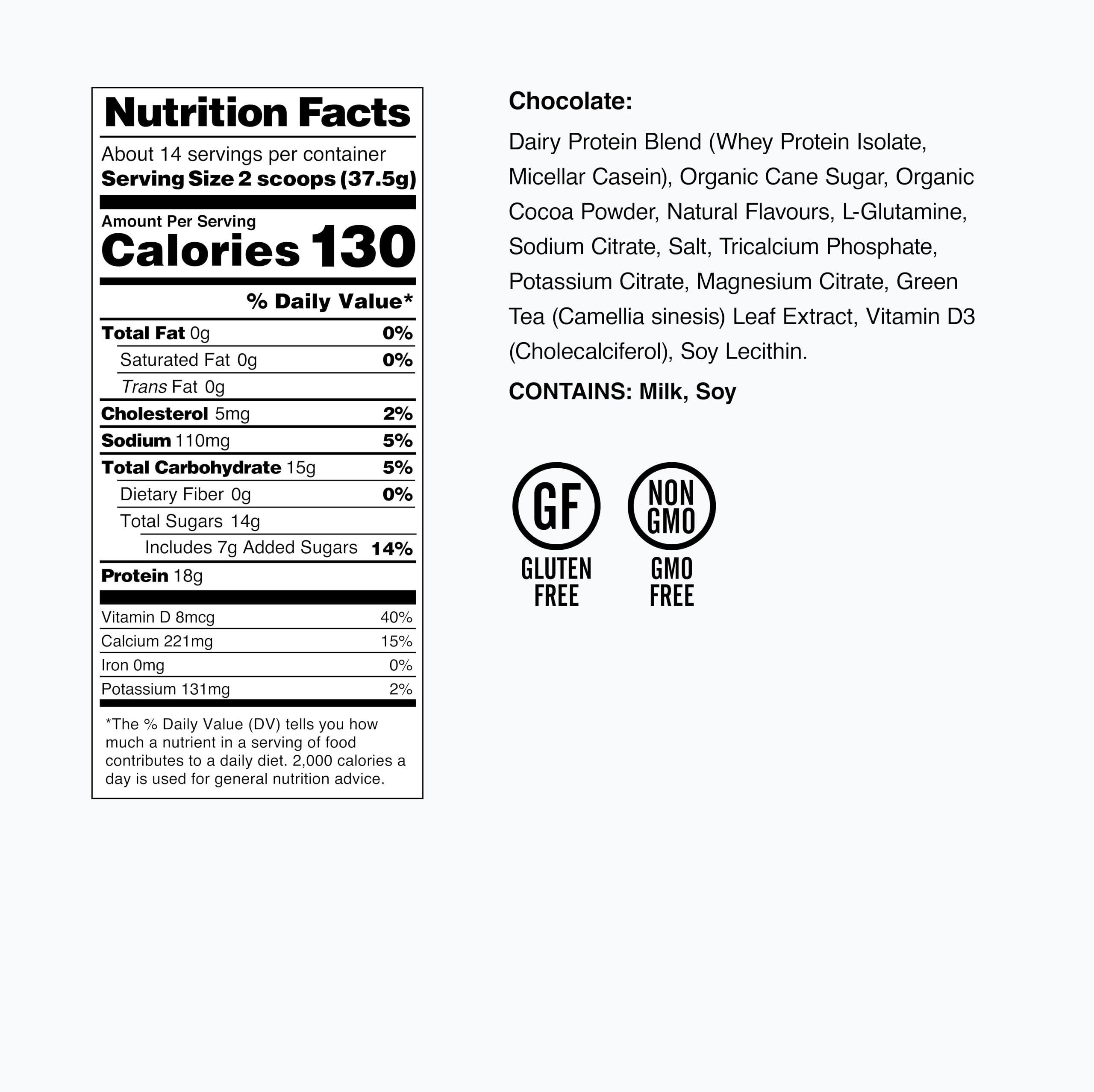 Osmo Rapid Recovery nutrition label focusing on natural ingredients