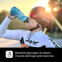 Osmo Rapid Recovery chocolate being poured into water after workout