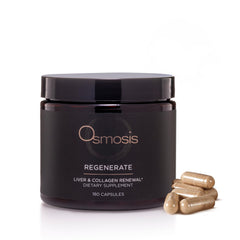 OSMOSIS Regenerate bottle front for a compact daily skincare routine.