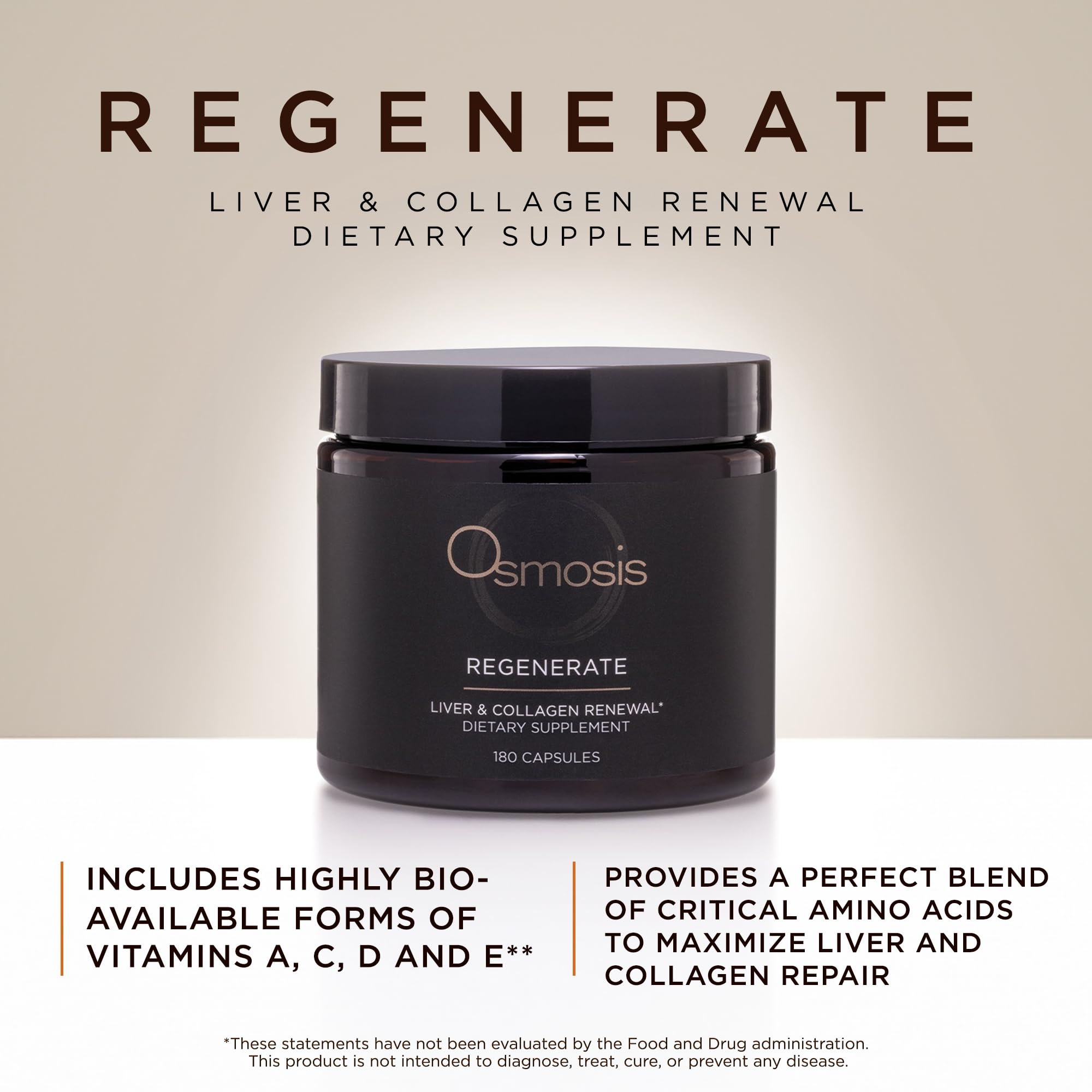 OSMOSIS Regenerate bottle side showing portable design for on-the-go care.