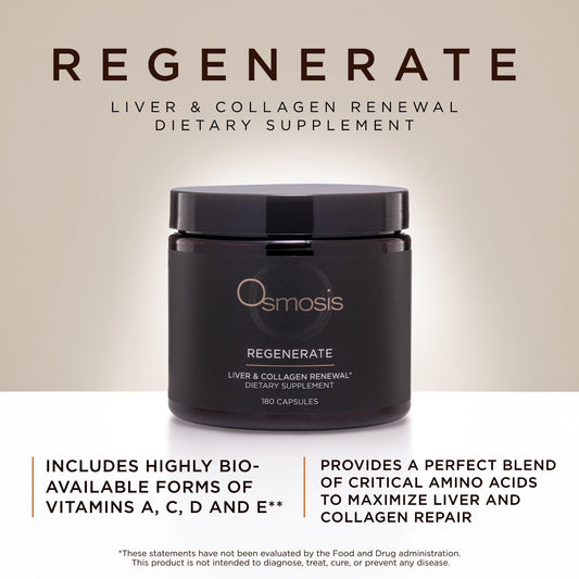 OSMOSIS Regenerate bottle side showing portable design for on-the-go care.