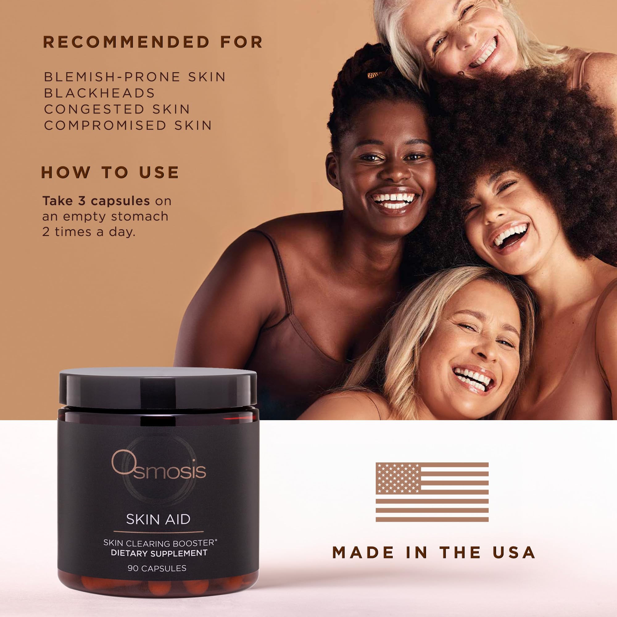 OSMOSIS Skin Aid packaging on counter ready for daily regimen