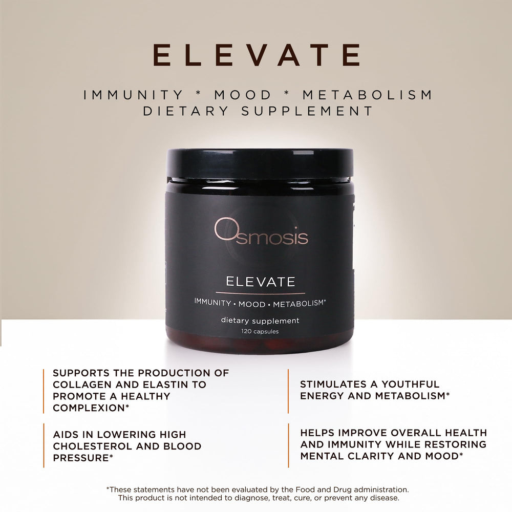 OSMOSIS Elevate capsules closeup highlights convenient daily supplementation for mood balance.