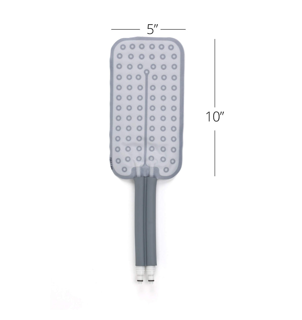 Ossur elastic straps secure the pad during sessions for hands-free use
