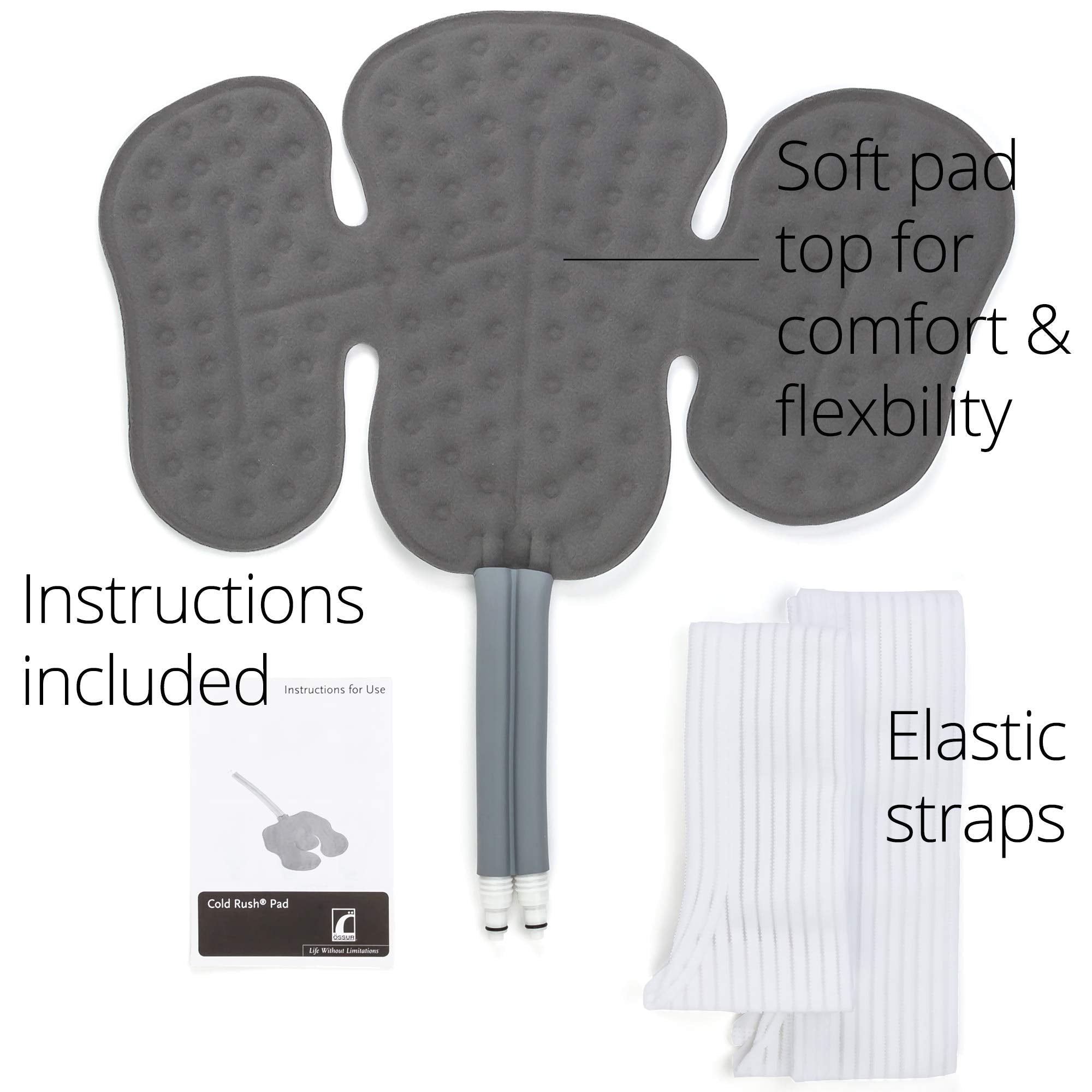 Ossur Cold Rush Hip Pad left elastic straps for snug hip fit