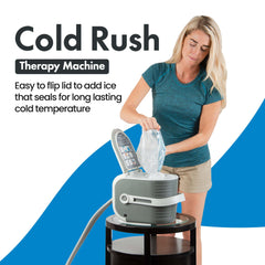 Ossur Cold Rush quiet pump operating during therapy sessions.