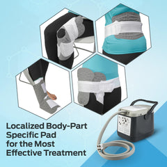 Ossur compact reservoir with handle facilitates portable cryotherapy at home.