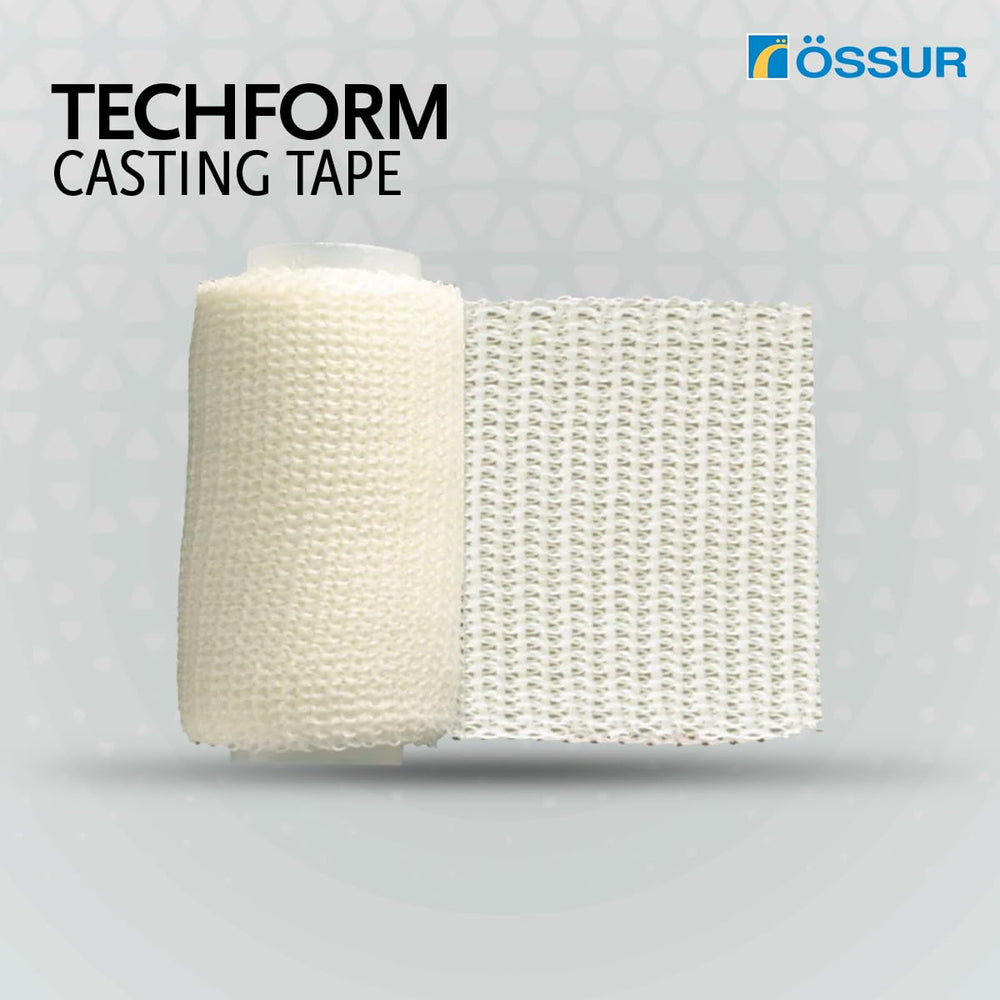 Össur Techform Premium Casting Tape pink close-up weave highlighting durable fibers for long-lasting support.