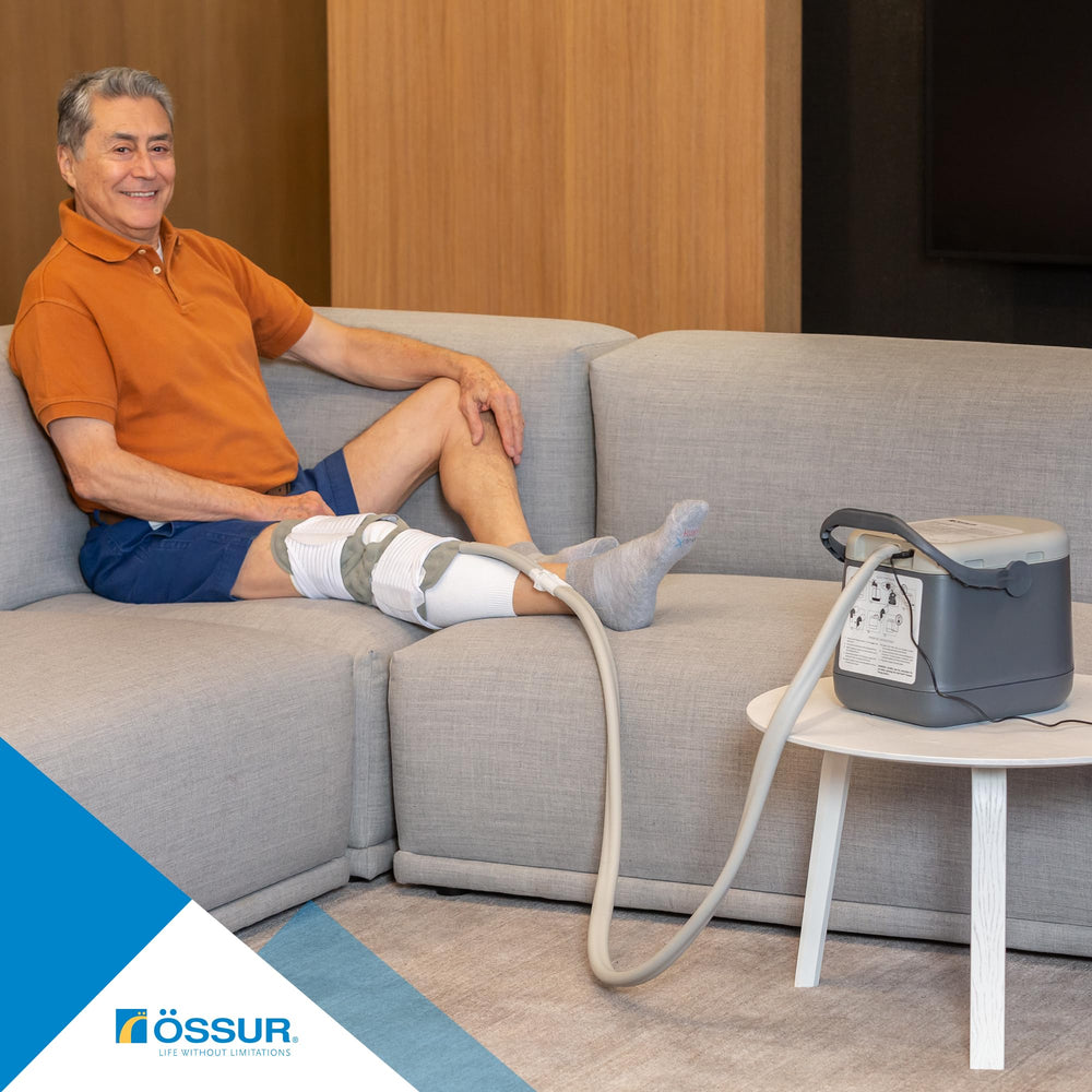 Ossur therapy system side angled view highlights ergonomic setup options.