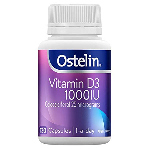 Ostelin Vitamin D3 1000IU bottle on shelf for daily bone health support