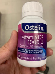 Ostelin Vitamin D3 1000IU packaging on white background