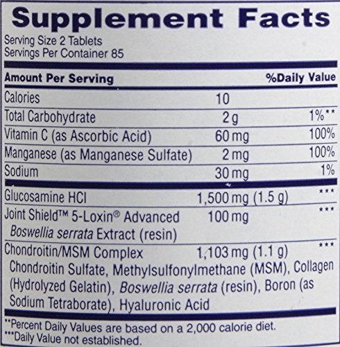 Osteo Bi-Flex daily serving two tablets shows simple routine.