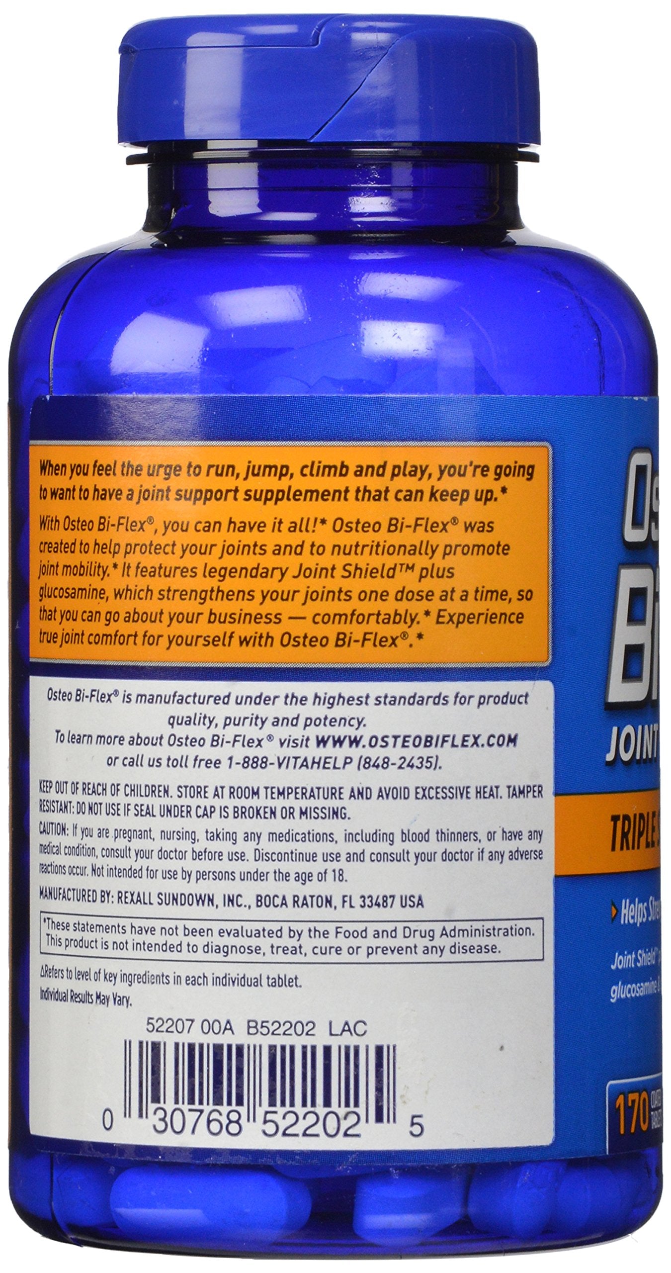 Osteo Bi-Flex joint shield blend illustration highlights key ingredients.