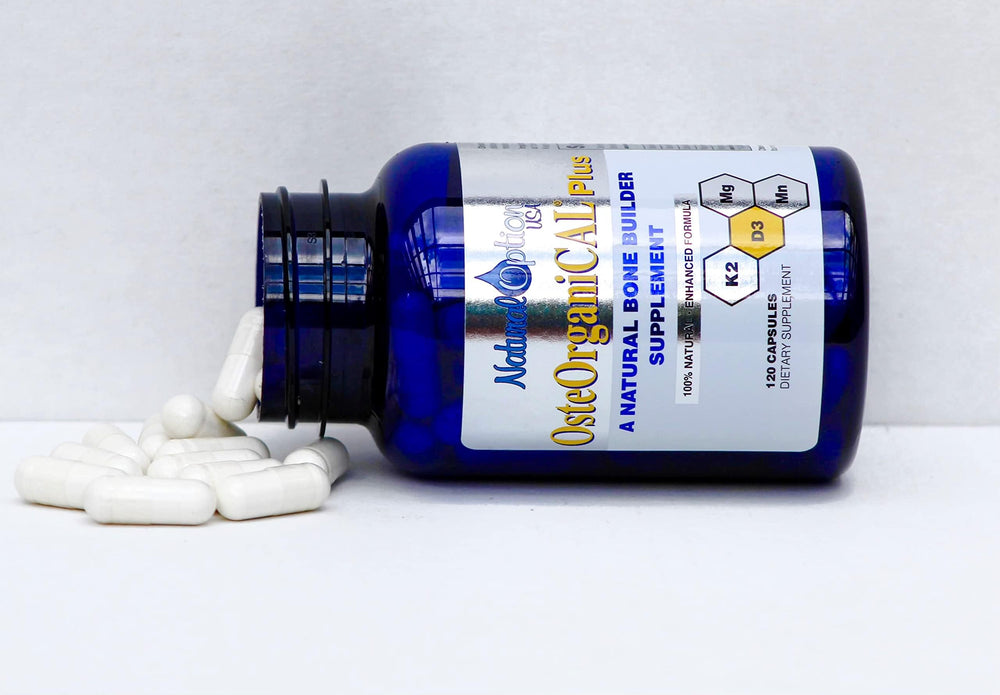 Osteorganical Plus bottle beside natural light suggesting daily wellness