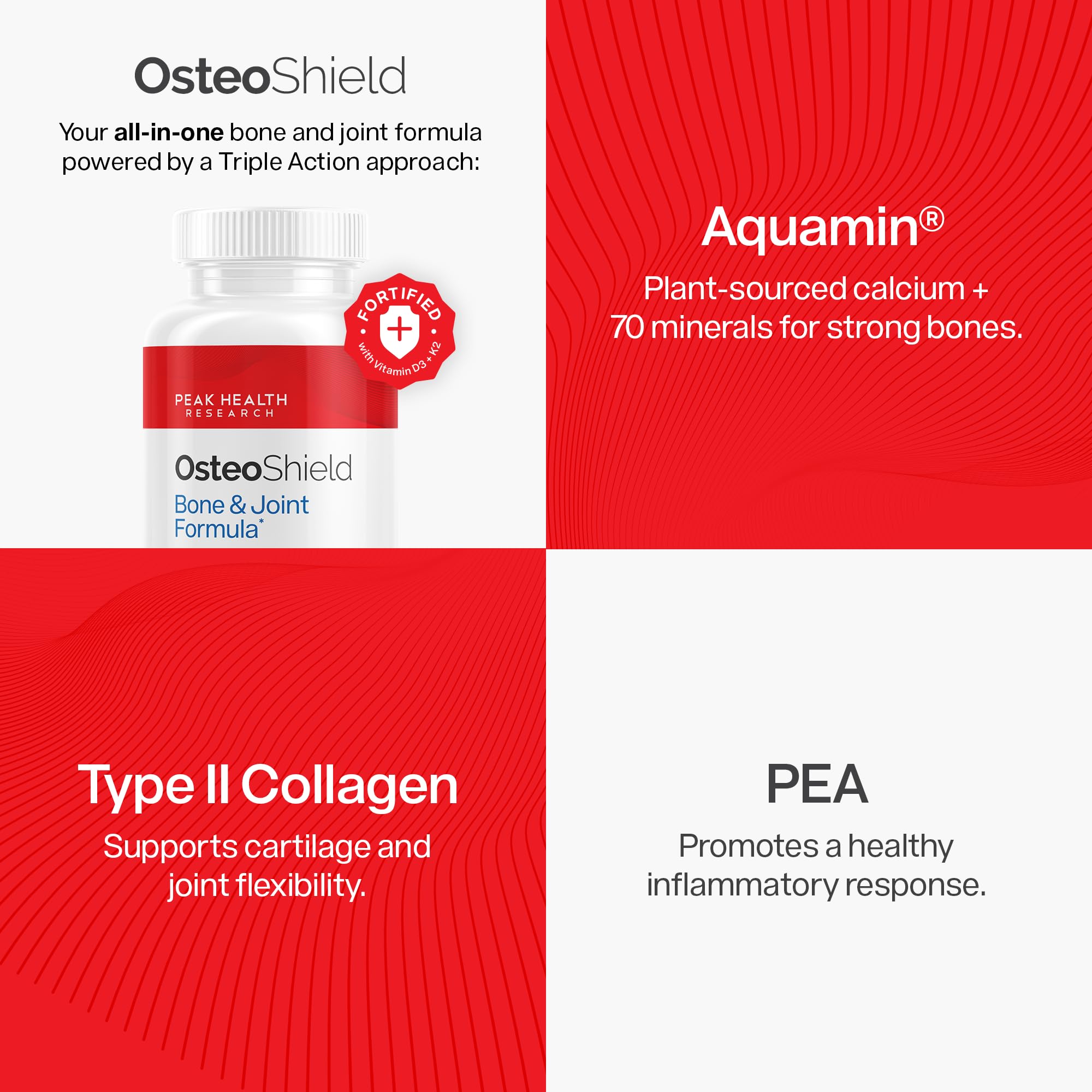 OsteoShield capsules arranged for easy daily dosing