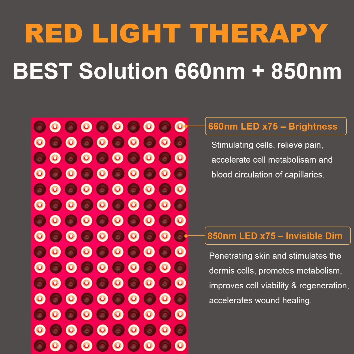 Osunby 660nm deep red LED close-up for targeted skin and comfort sessions.