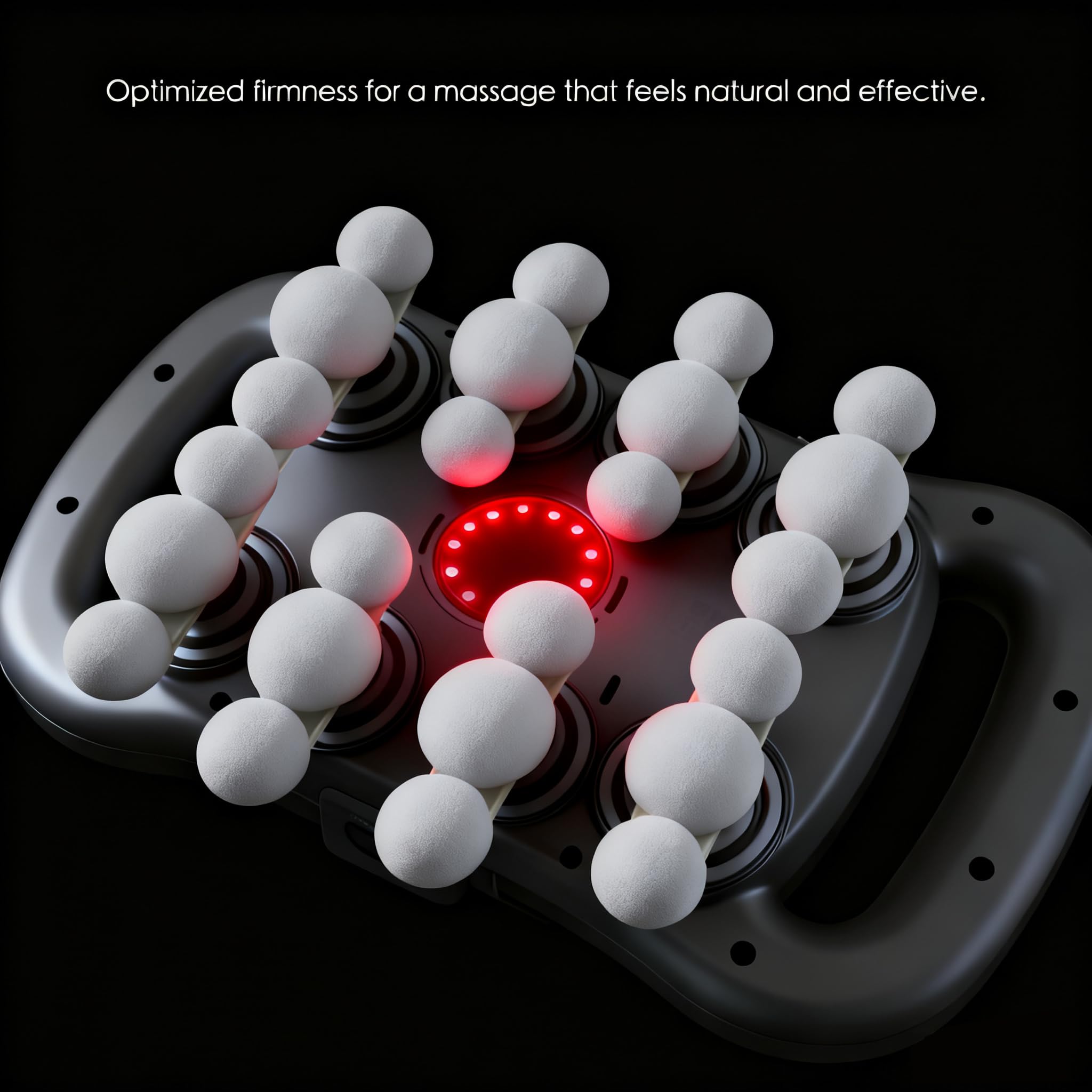Otpuskay device in use on back shoulders for targeted relief.