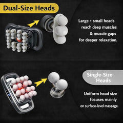 Otpuskay massage gun with ergonomic side handle for easy grip.