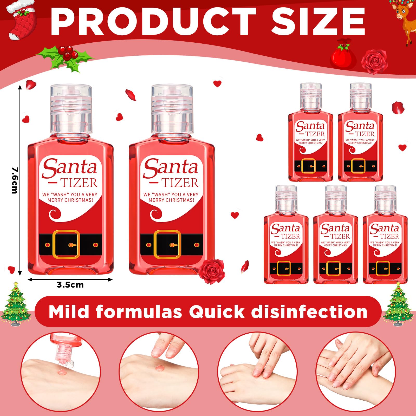 Oudain Christmas gift favors hand sanitizer bulk set, ideal for party favors