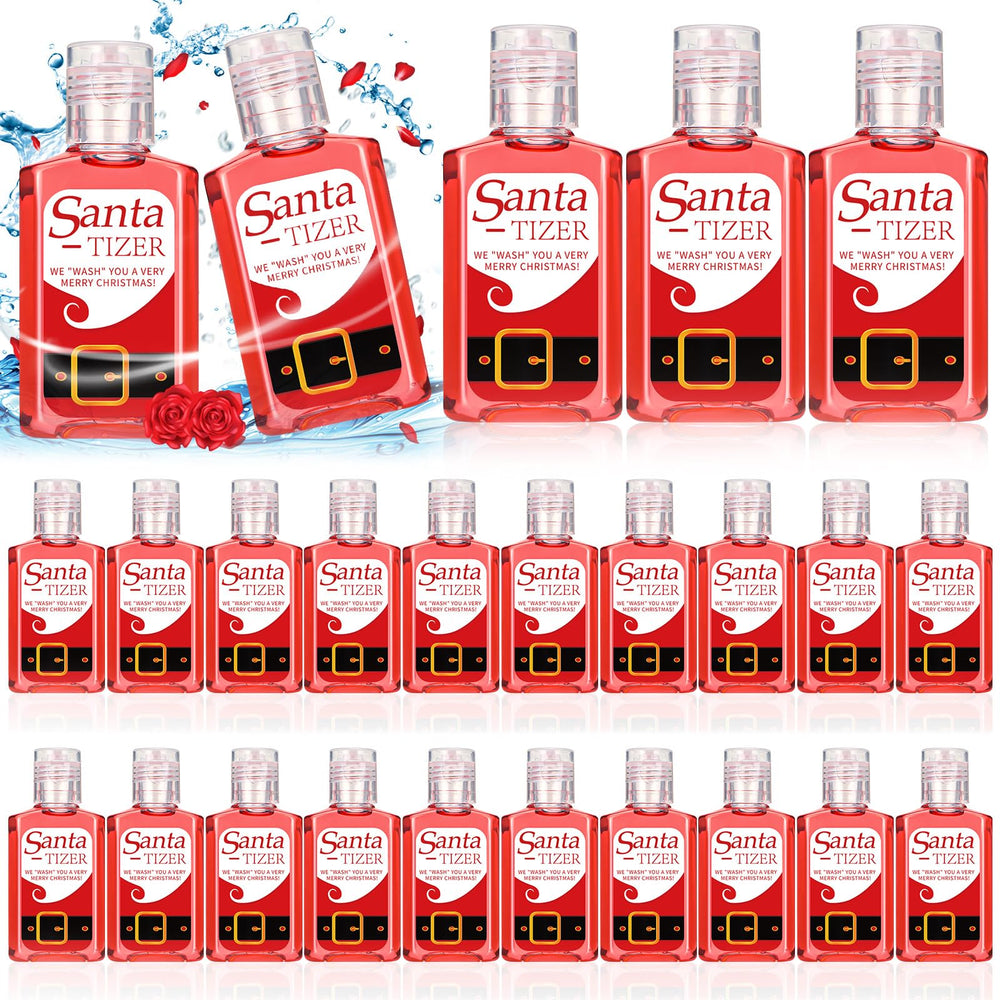 Oudain Santa mini hand sanitizer with red label, portable 1oz pack for gifting