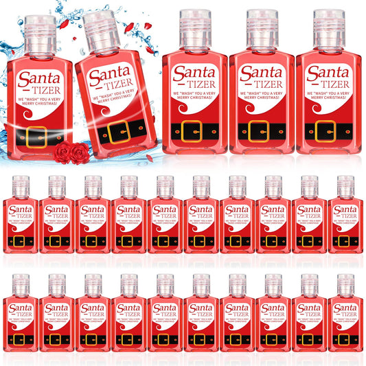 Oudain Santa mini hand sanitizer with red label, portable 1oz pack for gifting